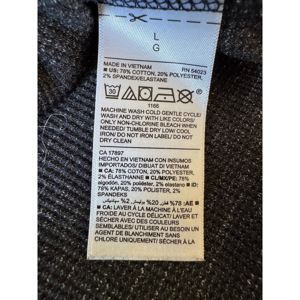 Old Navy Mens Charcoal Gray Waffle Knit Thermal Shirt Large Gorpcore Basics - Picture 6 of 12